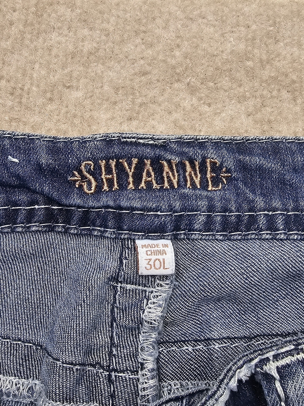 Shyanne Patriot Bootcut Jeans Womens 30L Blue Distressed Star Studded Y2K - Picture 5 of 13